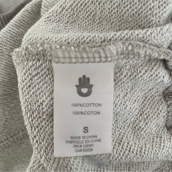 Spiritual Gangster gray cropped cinched waist Sweatshirt 27114 - Picture 6 of 8